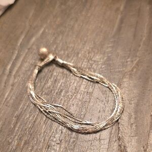 Silver Multi-Strand Woven Bracelet - Women's Jewelry